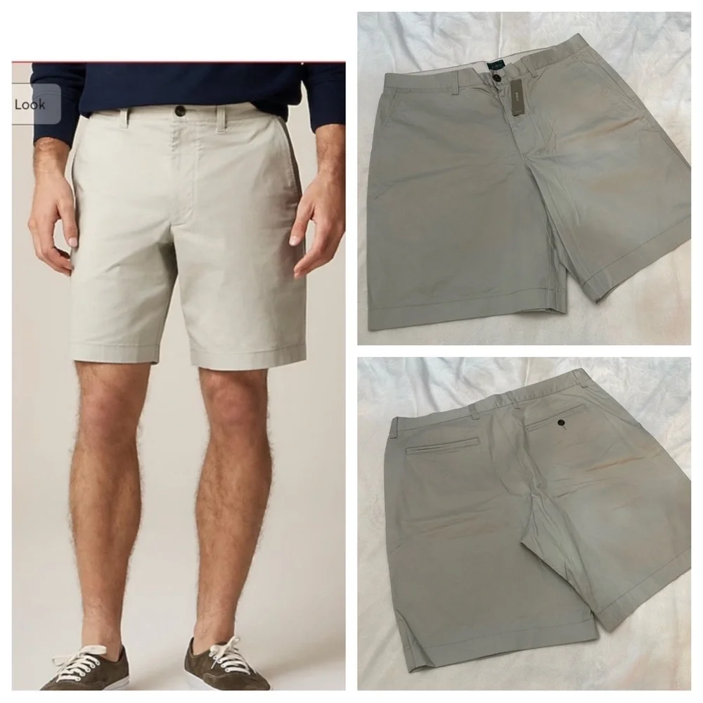 New! J. Crew portsider 9” Light Gray Flat Front Shorts 51124